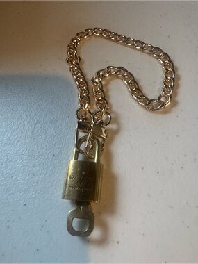 Louis Vuitton Brass Padlock Charm with Key